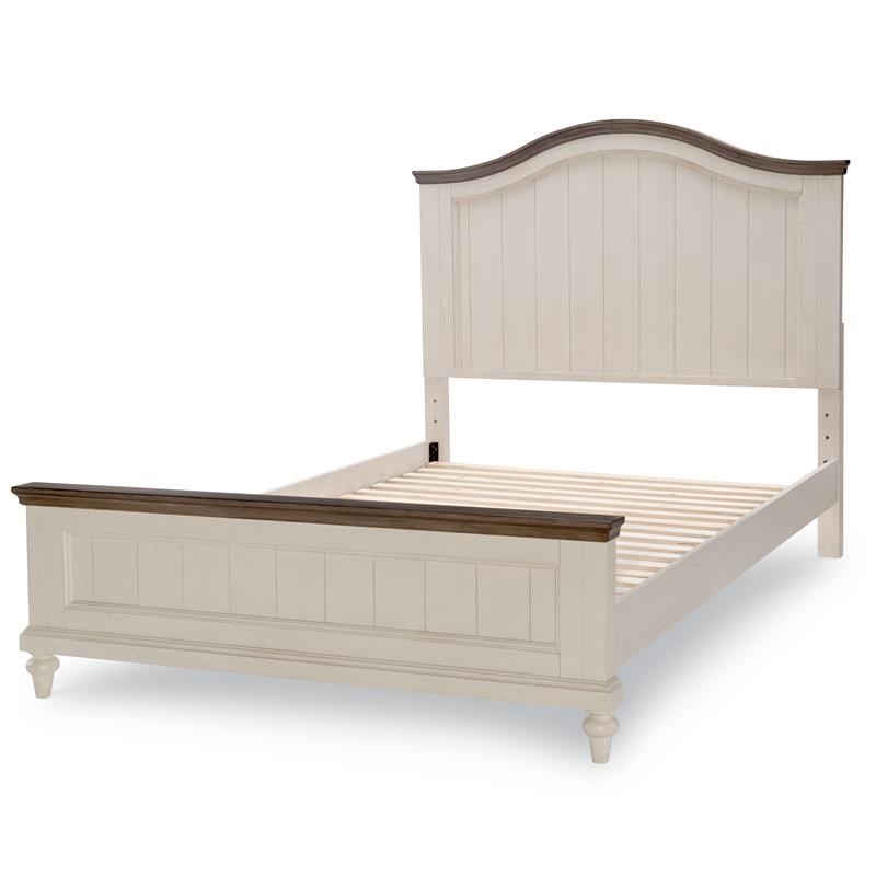 Legacy Brookhaven Panel Bed Full in Vintage Linen and Rustic Dark Elm Wood