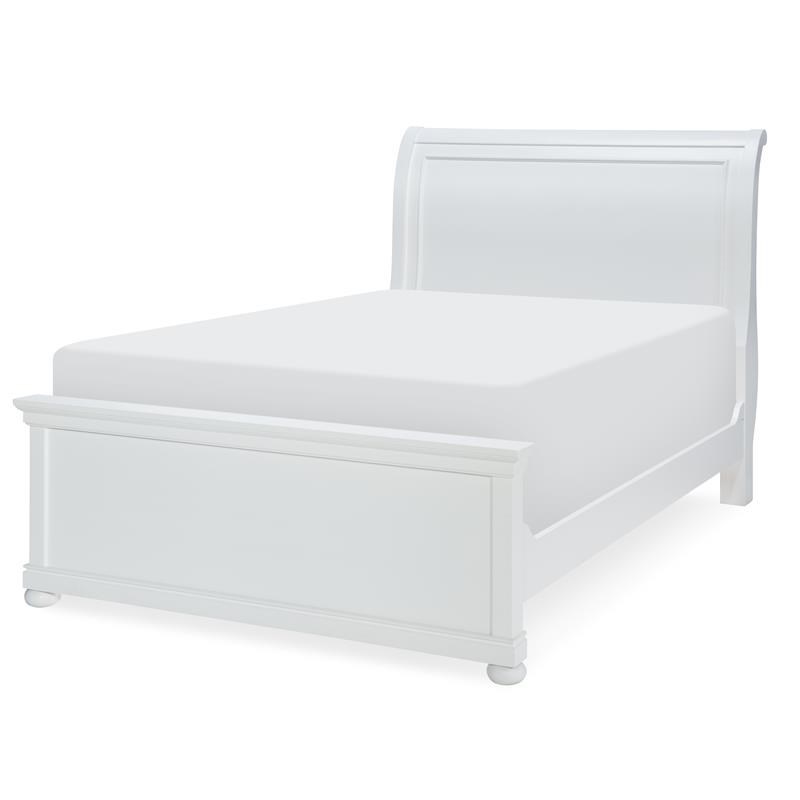 Legacy Classic Canterbury Full Sleigh Bed in Natural White Painted Wood