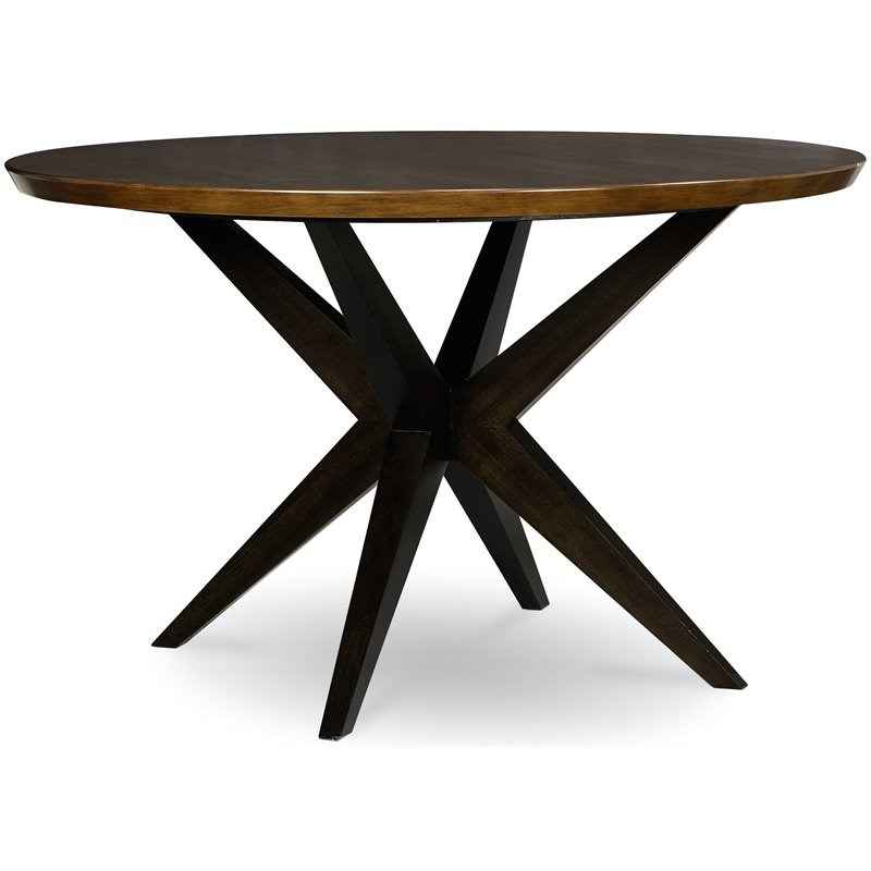 Legacy Classic Kateri Hazelnut Round Pedestal Table in Hazelnut Brown Color Wood