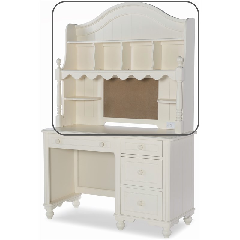 Legacy Classic Summerset Desk Shelf Hutch with Corkboard in Ivory Color Wood