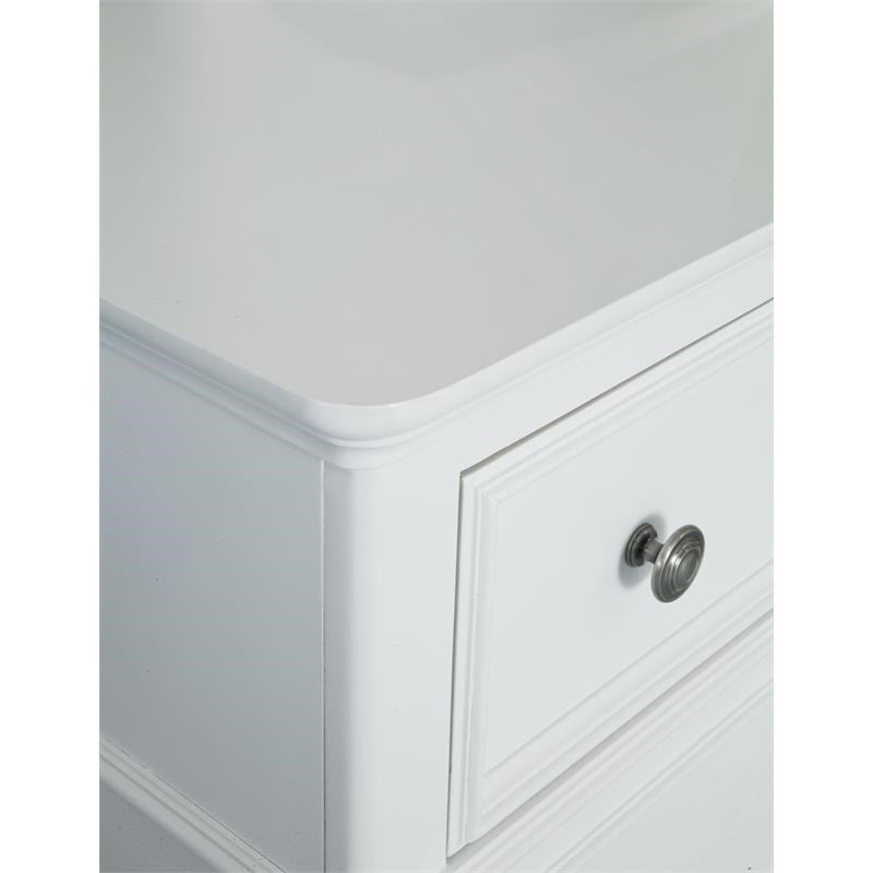 Legacy Classic Madison 6 Drawer Dresser with Nickel Knobs in White Color Wood