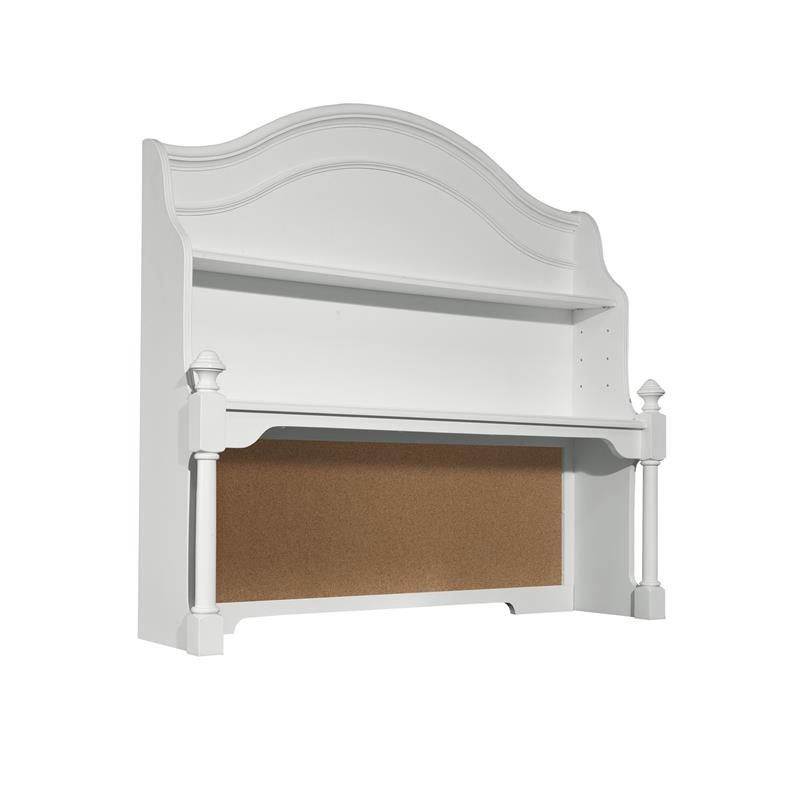Legacy Classic Madison Corkboard Desk Hutch in White Color Wood