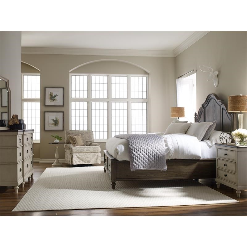 Legacy Classic Brookhaven Beveled Edge Mirror in Vintage Linen & Rustic Elm Wood
