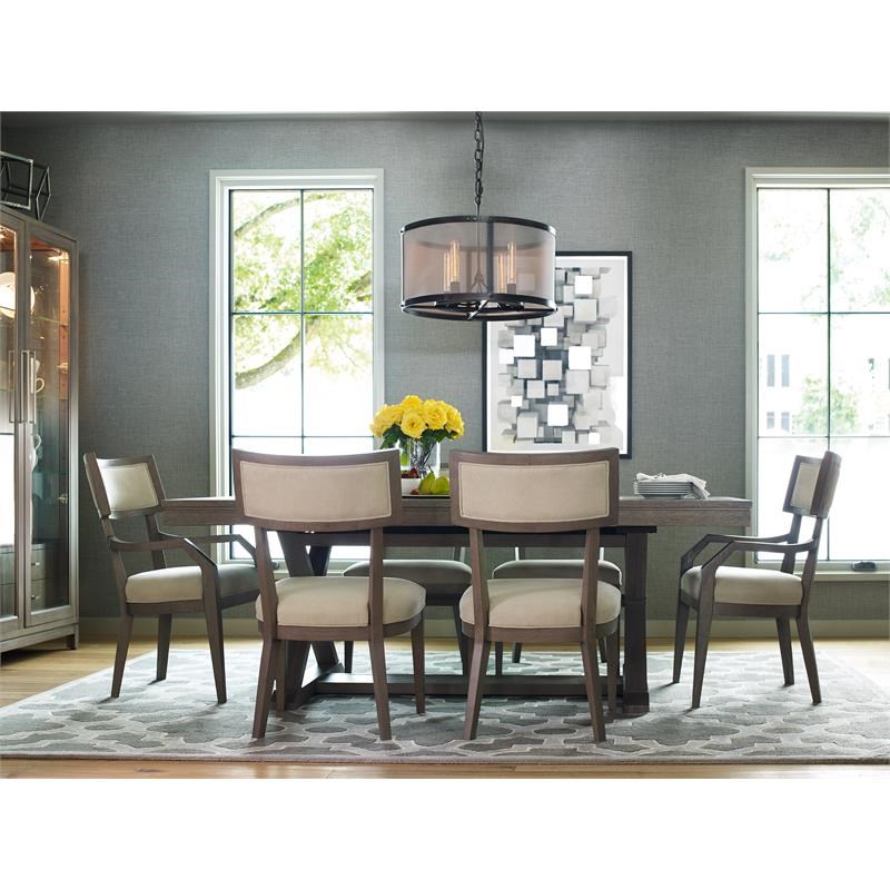 Legacy Classic Classic Highline by Rachael Ray Trestle Table in Greige Wood