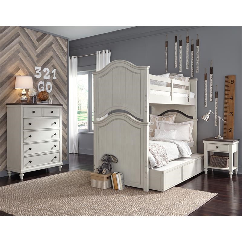 Legacy Classic Brookhaven Youth Twin Over Twin Bunk Bed Vintage Linen Wood