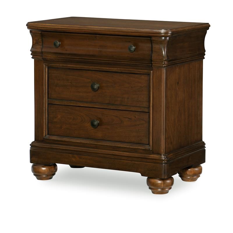 Coventry Three Drawer Night Stand in Classic Cherry Finish Wood