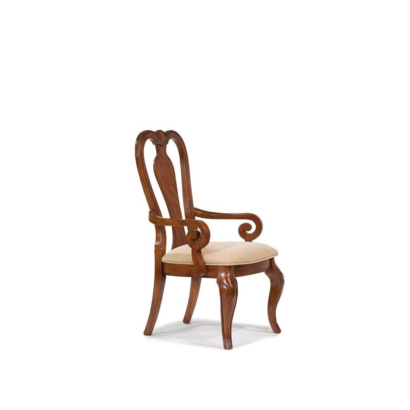 Evolution Queen Anne Arm Chair (set of 2) in Rich Auburn Color Wood