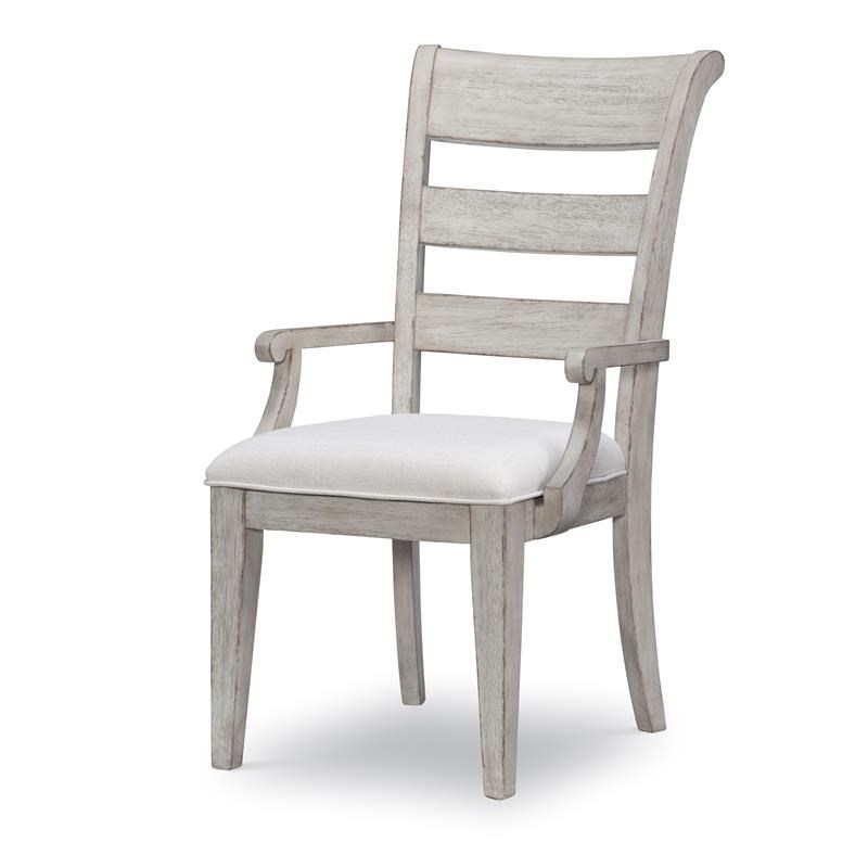 Belhaven Ladder Back Arm Chair (set of 2) in Weathered Plank Finish Wood