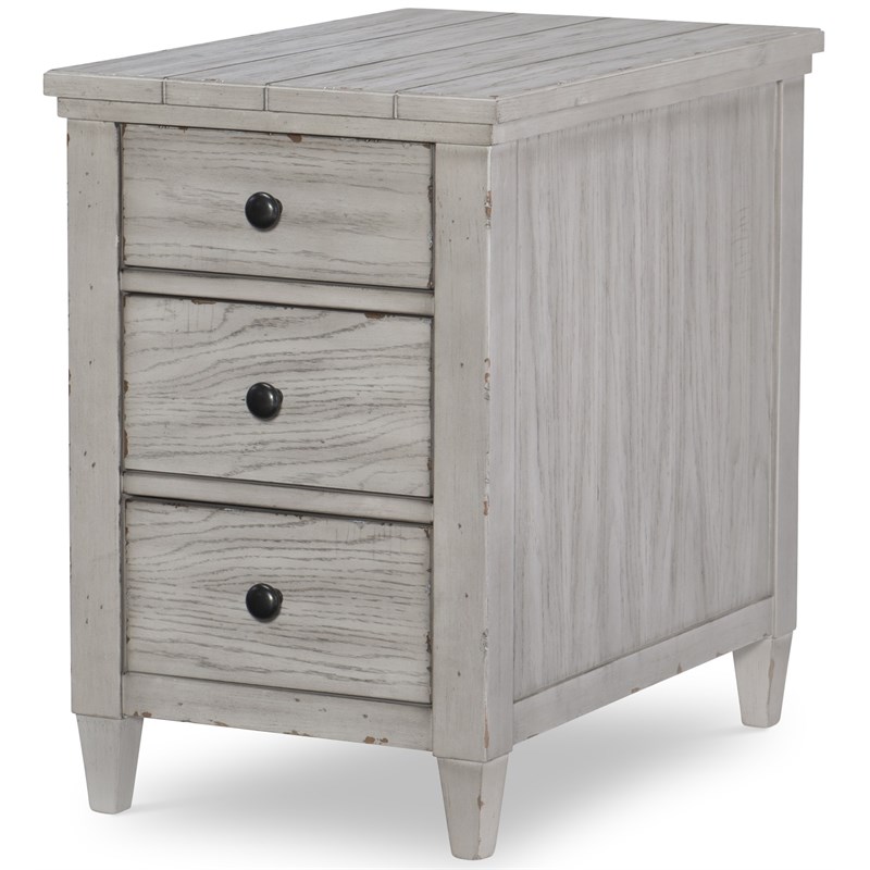Belhaven Chairside Table in Weathered Plank Color Wood
