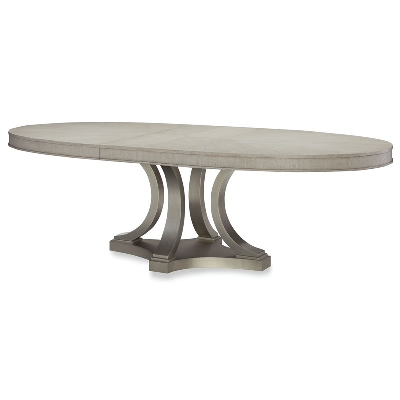 Cinema by Rachael Ray Oval Dining Table in Shadow Grey Finish Wood