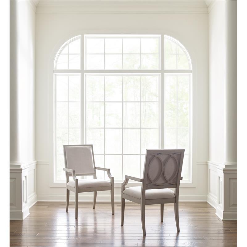 Cinema by Rachael Ray Upholstered Arm Chair (set of 2) in Shadow Grey Wood