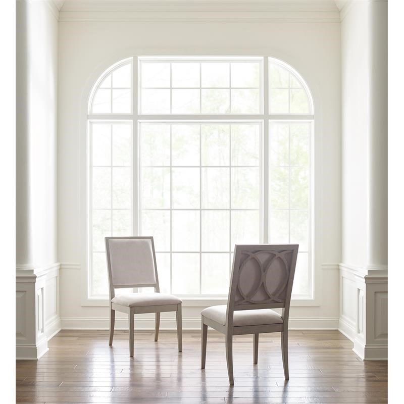 Cinema by Rachael Ray Upholstered Side Chair (set of 2) Shadow Grey Finish Wood