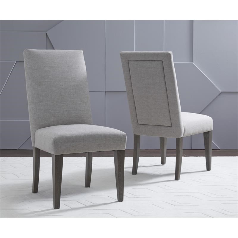 Facets Upholstered Back Side Chair (set of 2) in Mushroom Color