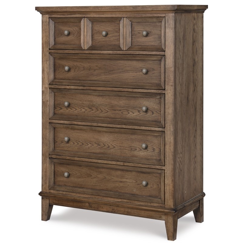 Forest Hills 5 Drawer Chest in Classic Brown Finish Color Wood