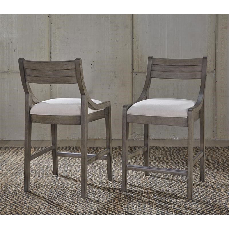 Greystone Sling Back Pub Chair in Ash Brown Finish Wood (set of 2)