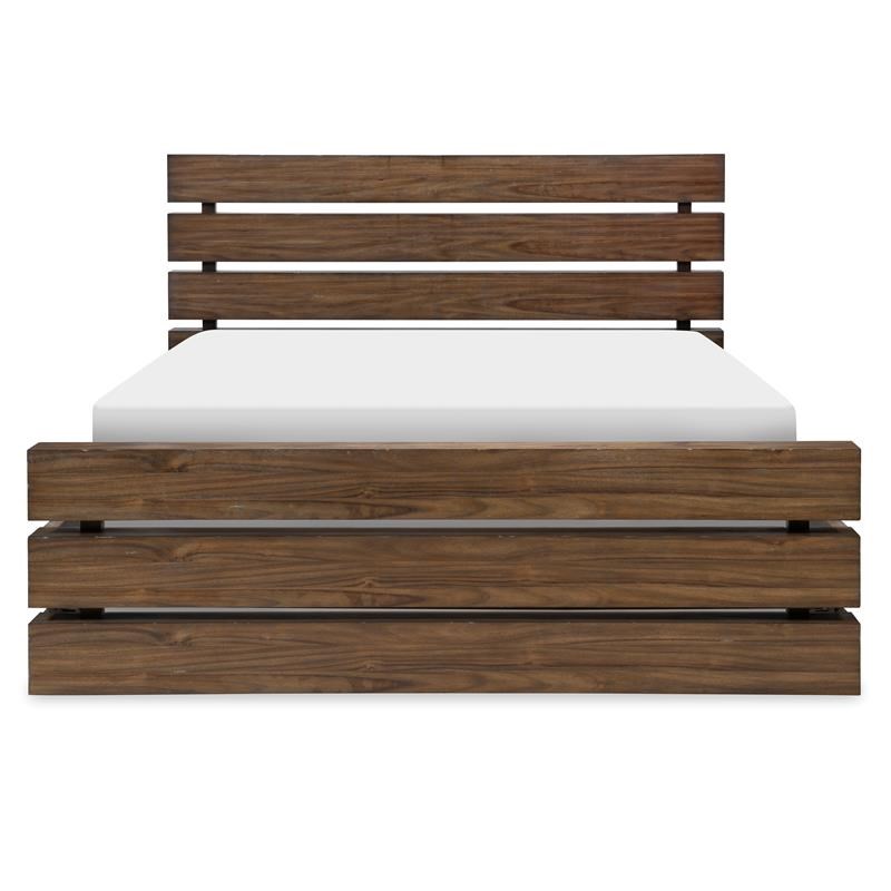Lumberton Queen Ladder Bed in Color Rugged Brown Finish Wood