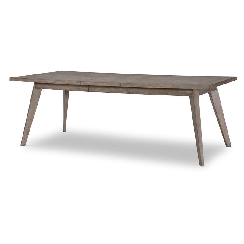 Greystone Extendable Rectangular Leg Table in Ash Brown Finish Wood