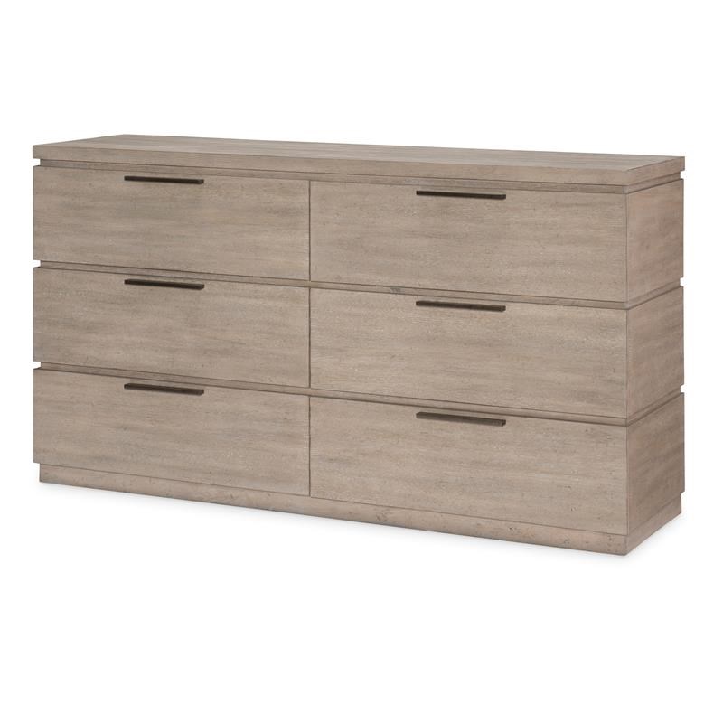 Milano by Rachael Ray Six Drawer Dresser in Sandstone Finish Wood