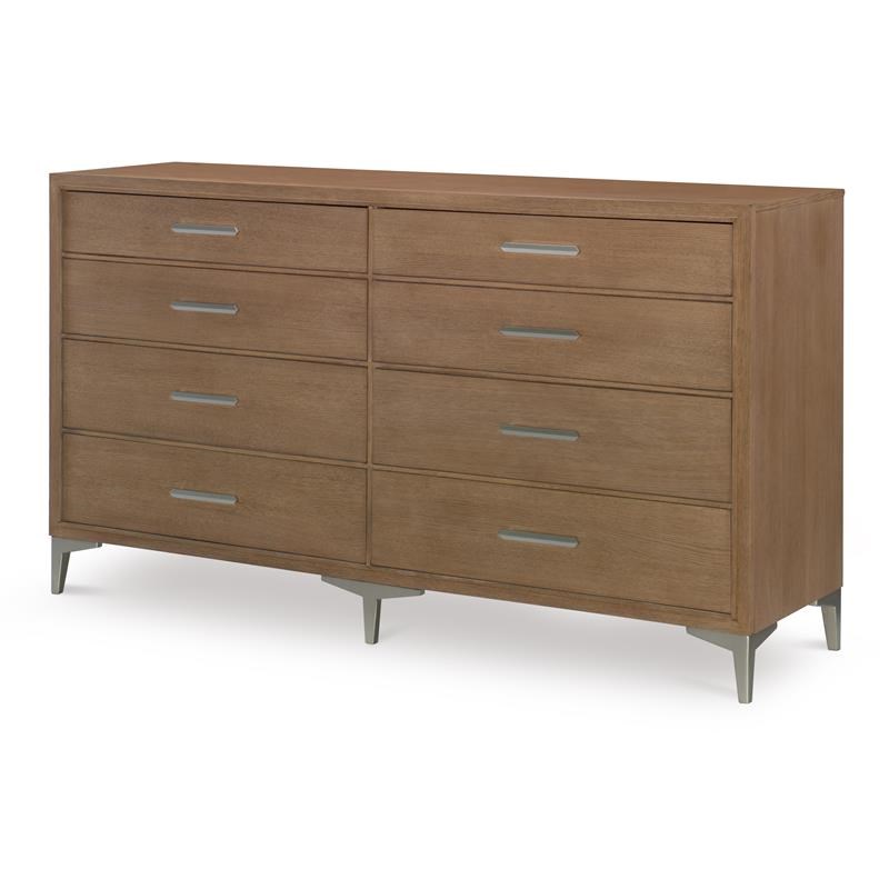 Hygge by Rachael Ray 8 Drawer Dresser in Cashmere Brown Color Wood