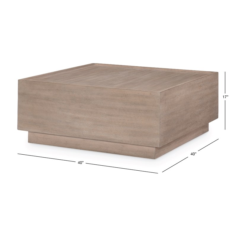 Milano by Rachael Ray Wood Square Cocktail Table in Oak Sandstone
