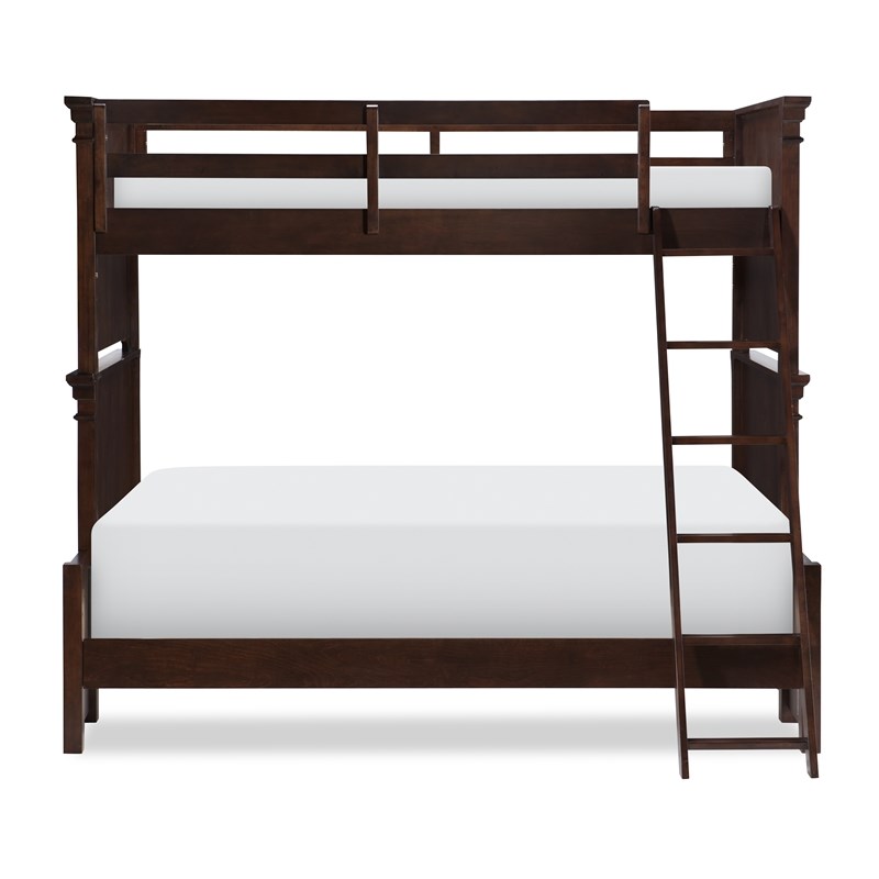 Canterbury Warm Cherry Complete Wood Twin Over Full Bunk Bed