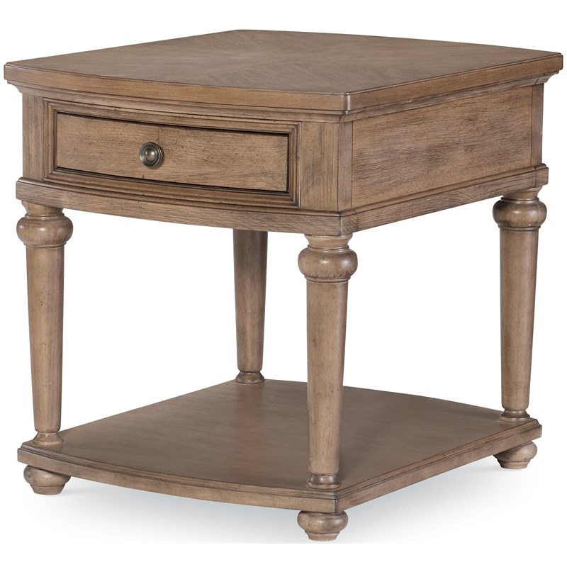 Camden Heights Chestnut 1 Drawer Wood End Table with Open Shelf