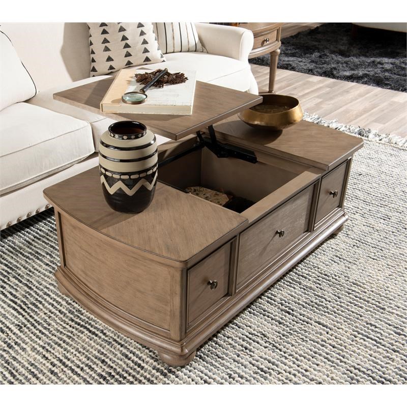 Camden Heights Chestnut Wood Cocktail Table with Lift Top Storage