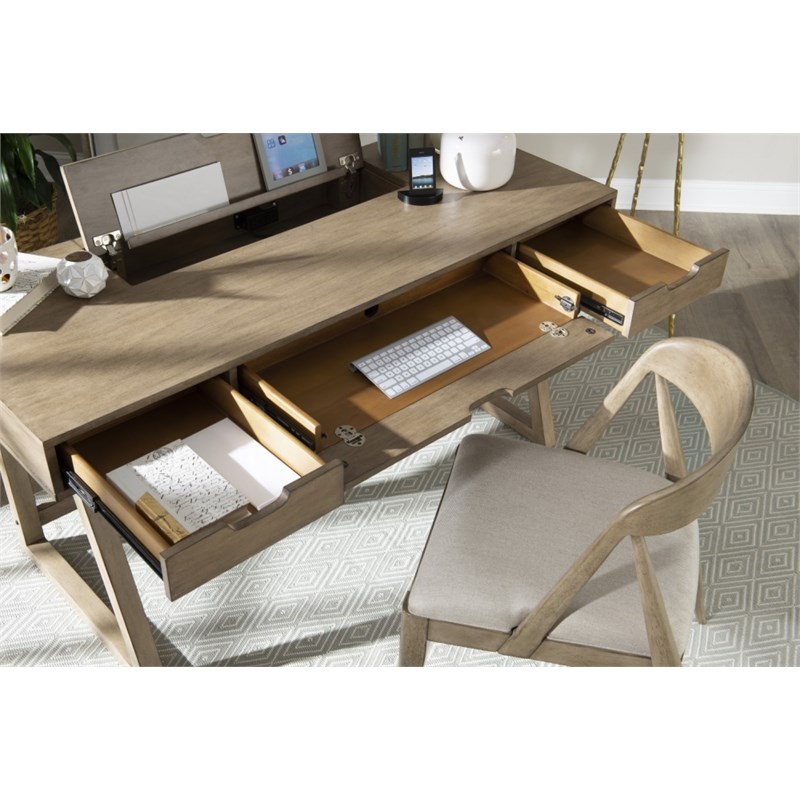 Home Office Light Latte Wood Flip Top Desk