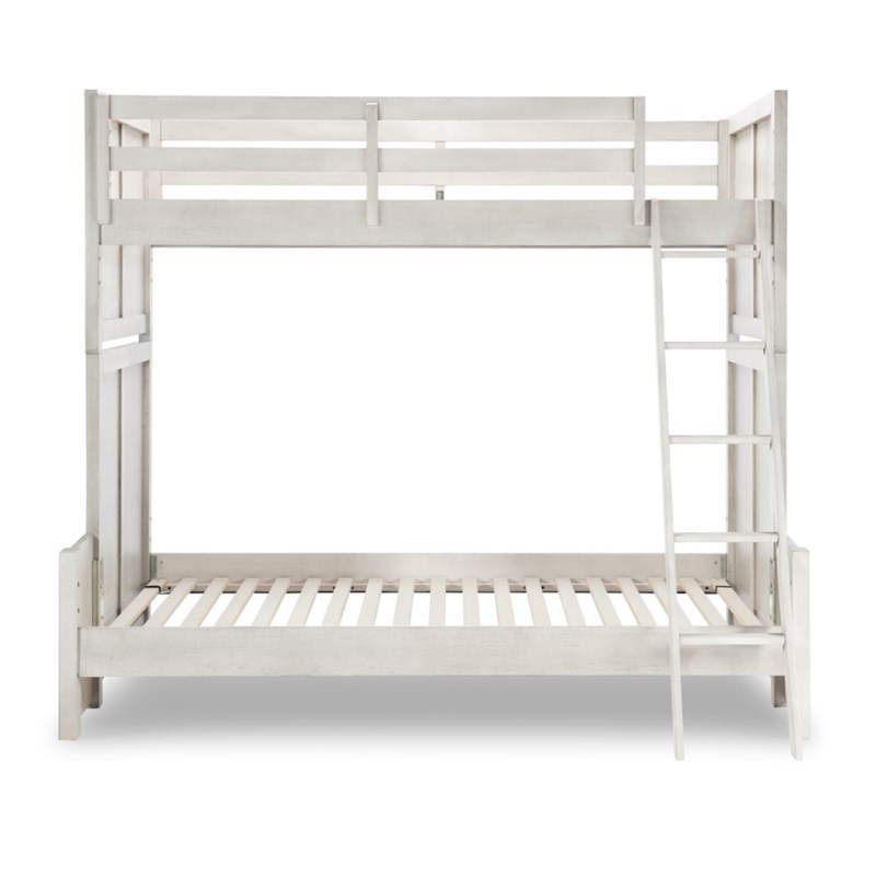 Summer Camp Stone Path White Complete Twin over Full Wood Bunk Bed