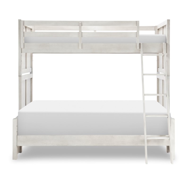 Summer Camp Stone Path White Complete Twin over Full Wood Bunk Bed