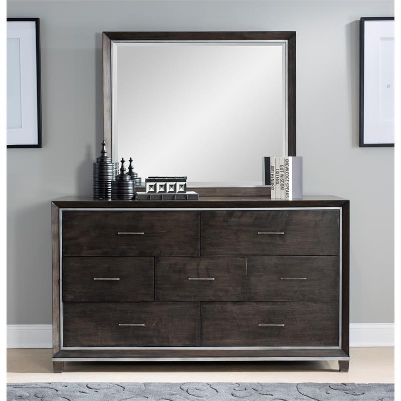 Counter Point Brown Satin Smoke Wood Dresser Mirror (Mirror Only)