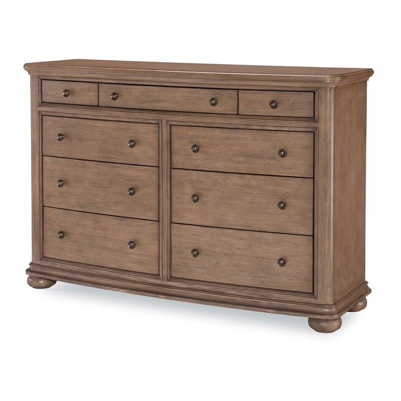 Camden Heights Chestnut Wood 9 Drawer Dresser with Jewelry Tray