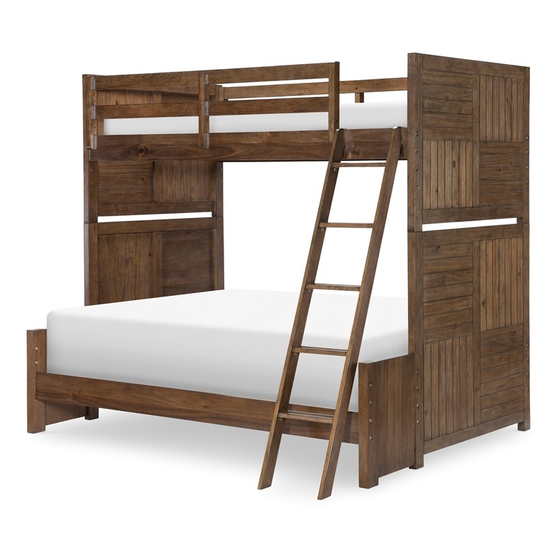 Summer Camp Tree House Brown Complete Twin over Full Wood Bunk Bed