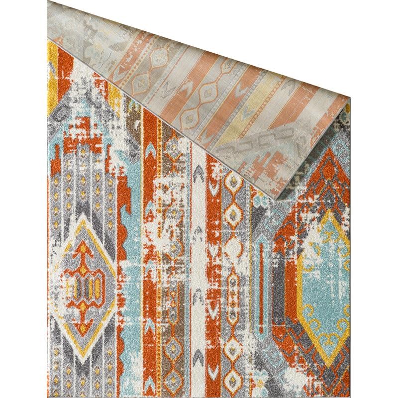L'Baiet Ava Orange Multicolored Distressed Boho 8' x 10' Fabric Area Rug