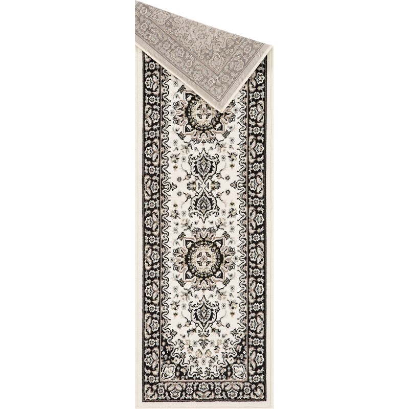 L'Baiet Liza Classic Traditional Black Oriental 2' x 6' Fabric Runner Rug