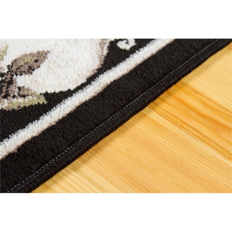 L'Baiet Anya Traditional Black Oriental 4' x 6' Fabric Area Rug