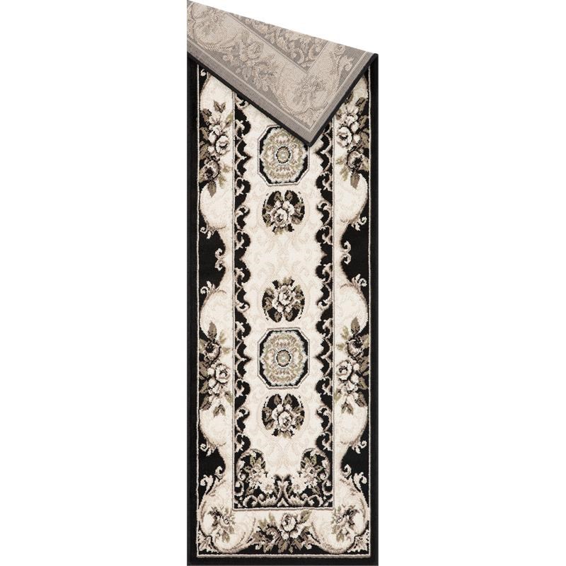 L'Baiet Anya Traditional Black Oriental 2' x 6' Fabric Runner Rug