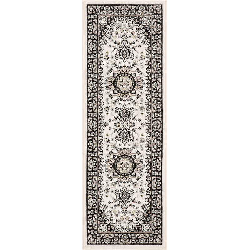 L'Baiet Liza Classic Traditional Black Oriental 4' x 6' Fabric Area Rug
