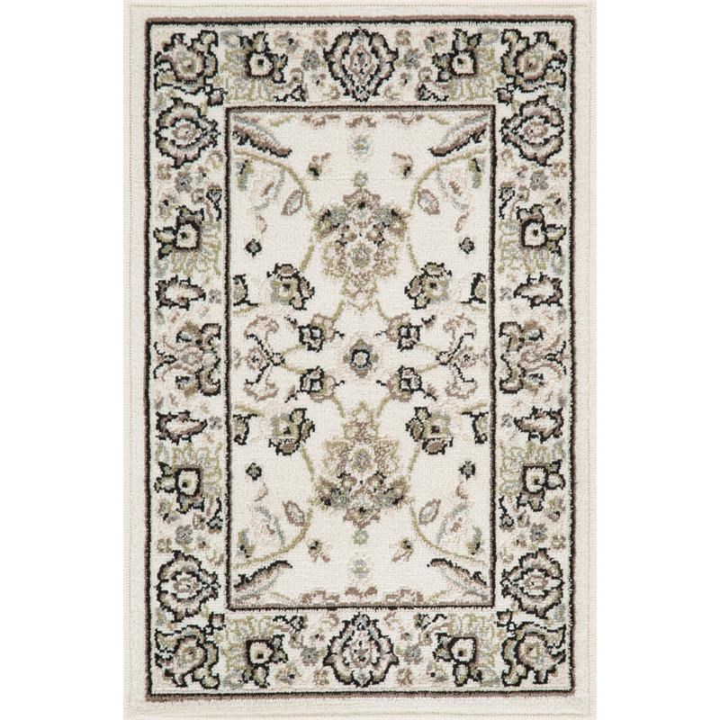 L'Baiet Fiona Floral Traditional Beige Oriental 2' x 3' Fabric Area Rug