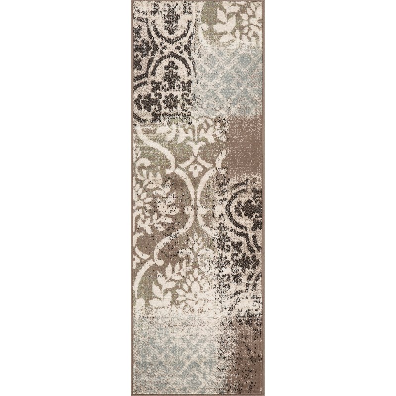 L'Baiet Chrissy Contemporary Brown Distressed 4' x 6' Fabric Area Rug