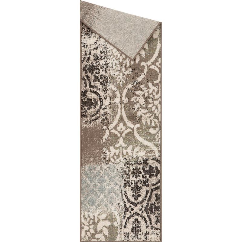 L'Baiet Chrissy Contemporary Brown Distressed 2' x 6' Fabric Runner Rug