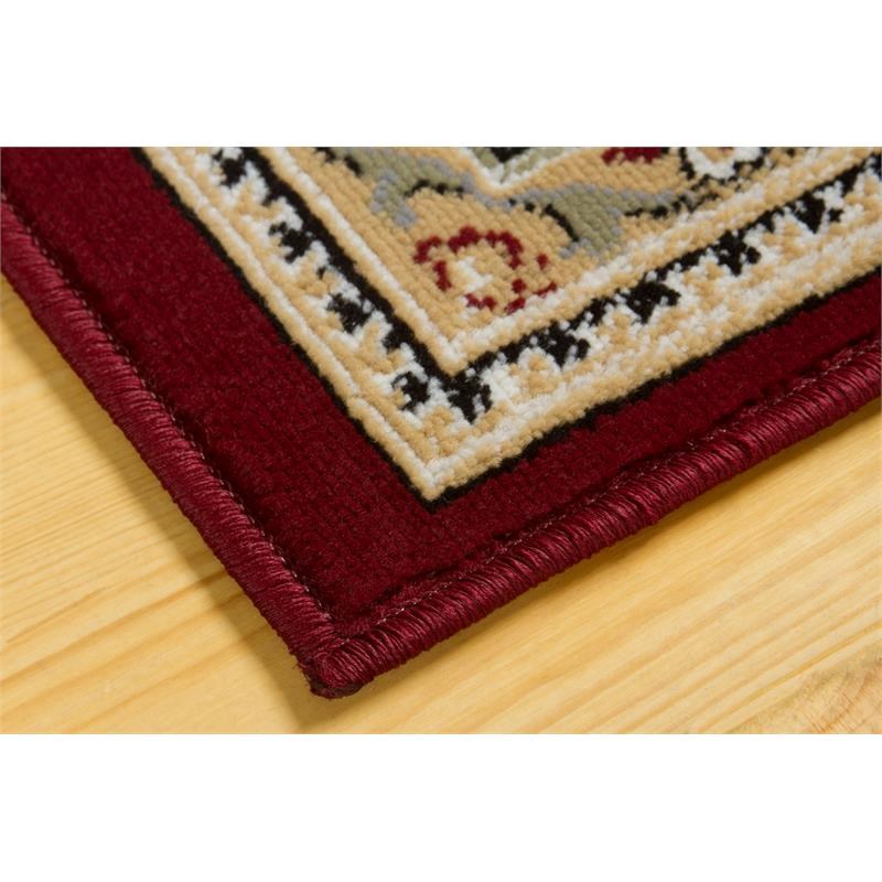L'Baiet Zara Classic Traditional Red Oriental 2' x 6' Fabric Runner Rug
