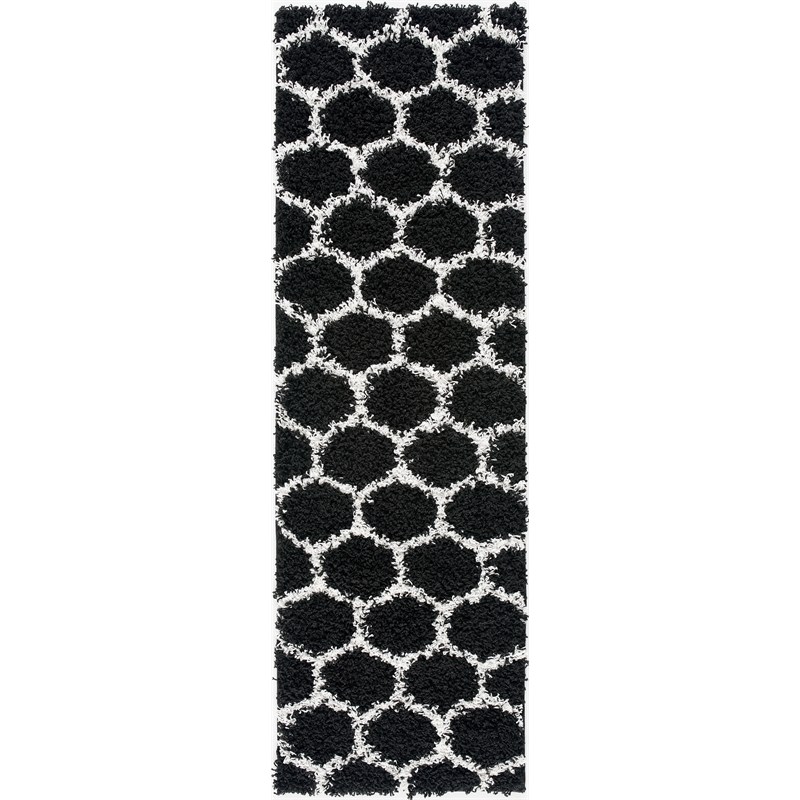 L'Baiet Caylee Cozy Black Modern Plush Soft Shag 2' x 3' Fabric Area Rug