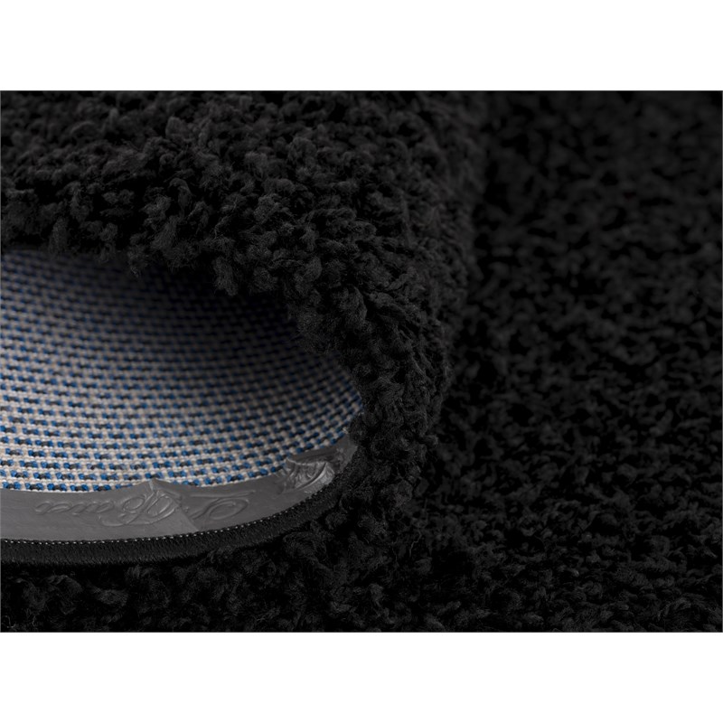 L'Baiet Alora Cozy Solid Black Modern Plush Soft Shag 4' x 6' Fabric Area Rug