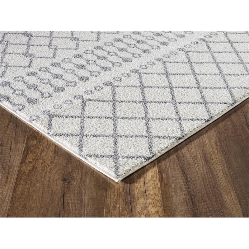 L'Baiet Hannah Off White Contemporary Moroccan Boho 2' x 3' Fabric Area Rug