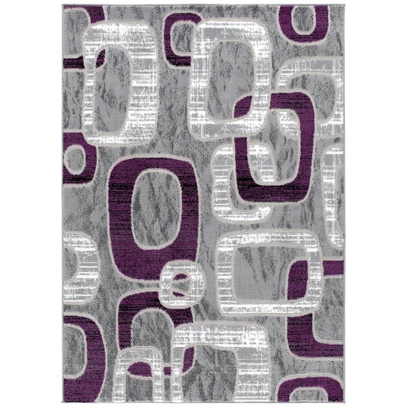 L'Baiet Emberly Ring Purple Geometric 8' x 10' Fabric Area Rug