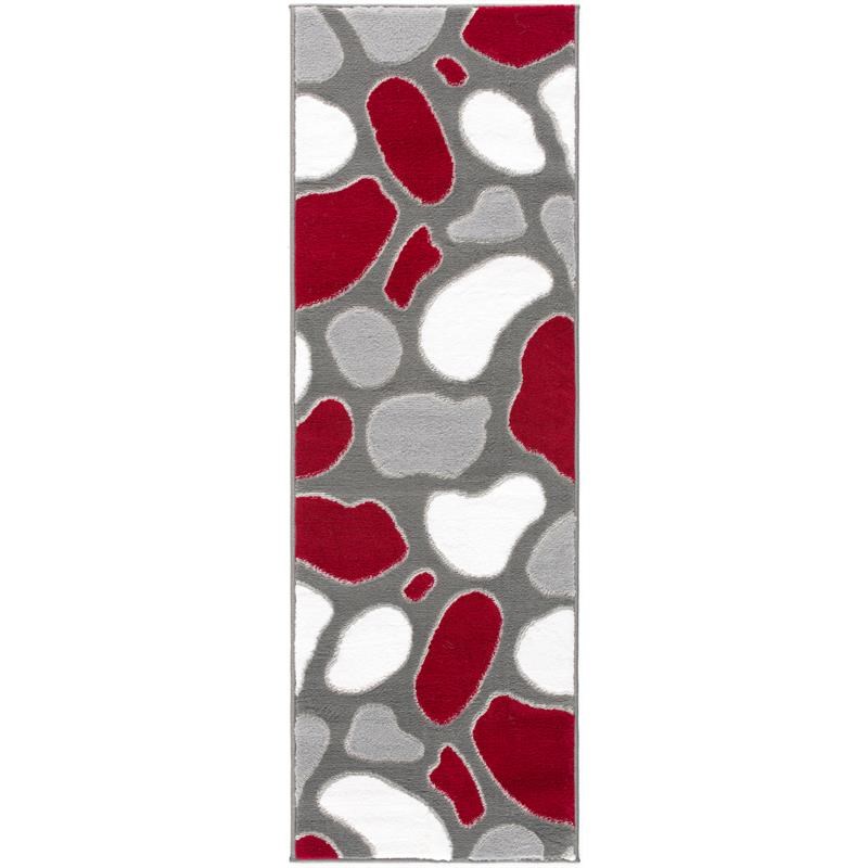 L'Baiet Finola Multi-Color Stone Graphic 2' x 6' Fabric Runner Rug