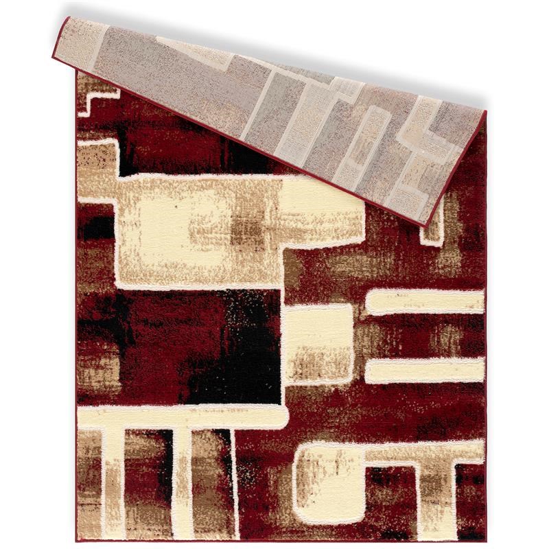 L'Baiet Samara Abstract Red Graphic 2' x 6' Fabric Runner Rug