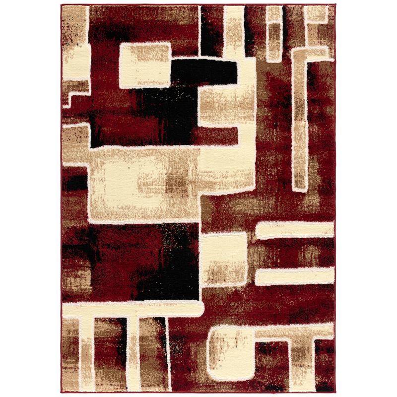 L'Baiet Samara Abstract Red Graphic 4' x 6' Fabric Area Rug
