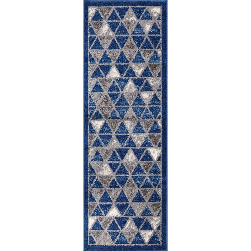 L'Baiet Marisol Blue Geometric 4' x 6' Fabric Area Rug